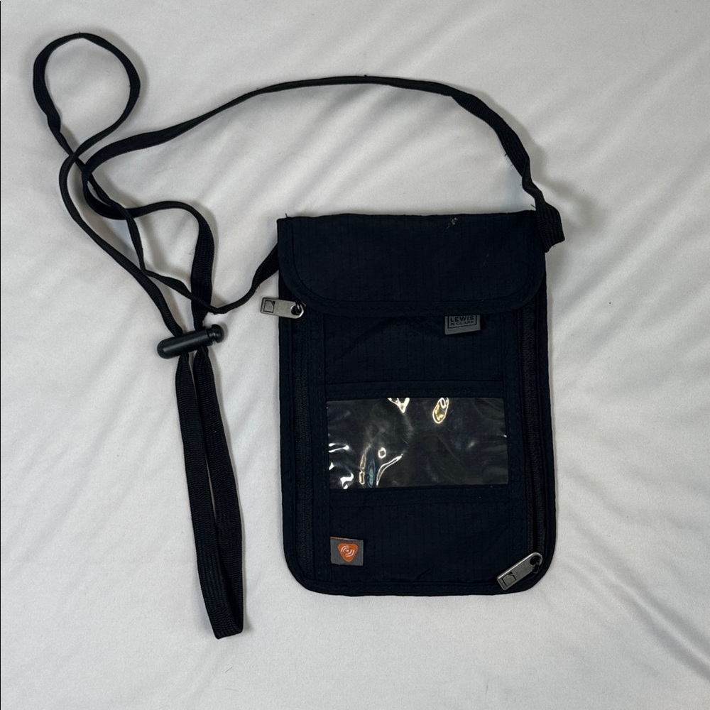 Lewis N. Clark - Black Crossbody Travel Pouch RFID certified